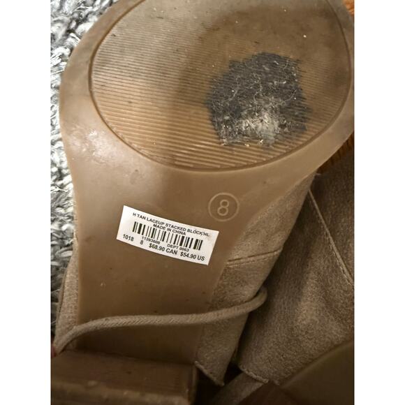 Torrid Tan Laceup Block Heel shoes size 8 - Picture 5 of 6